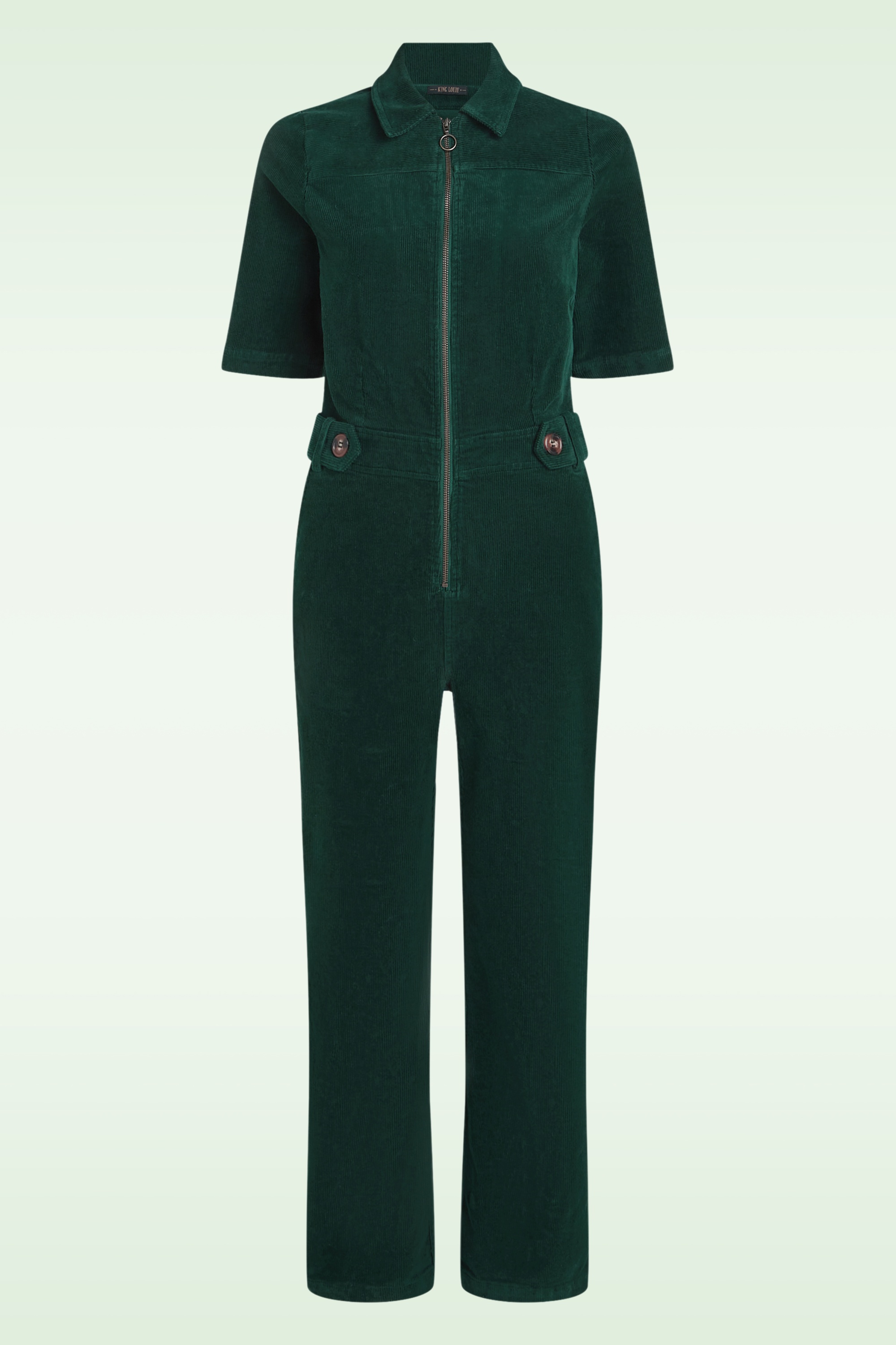 King Louie - Garbo Corduroy Jumpsuit in Pine Green