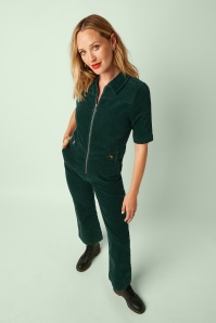 King Louie - Garbo Corduroy Jumpsuit in Pine Green 3