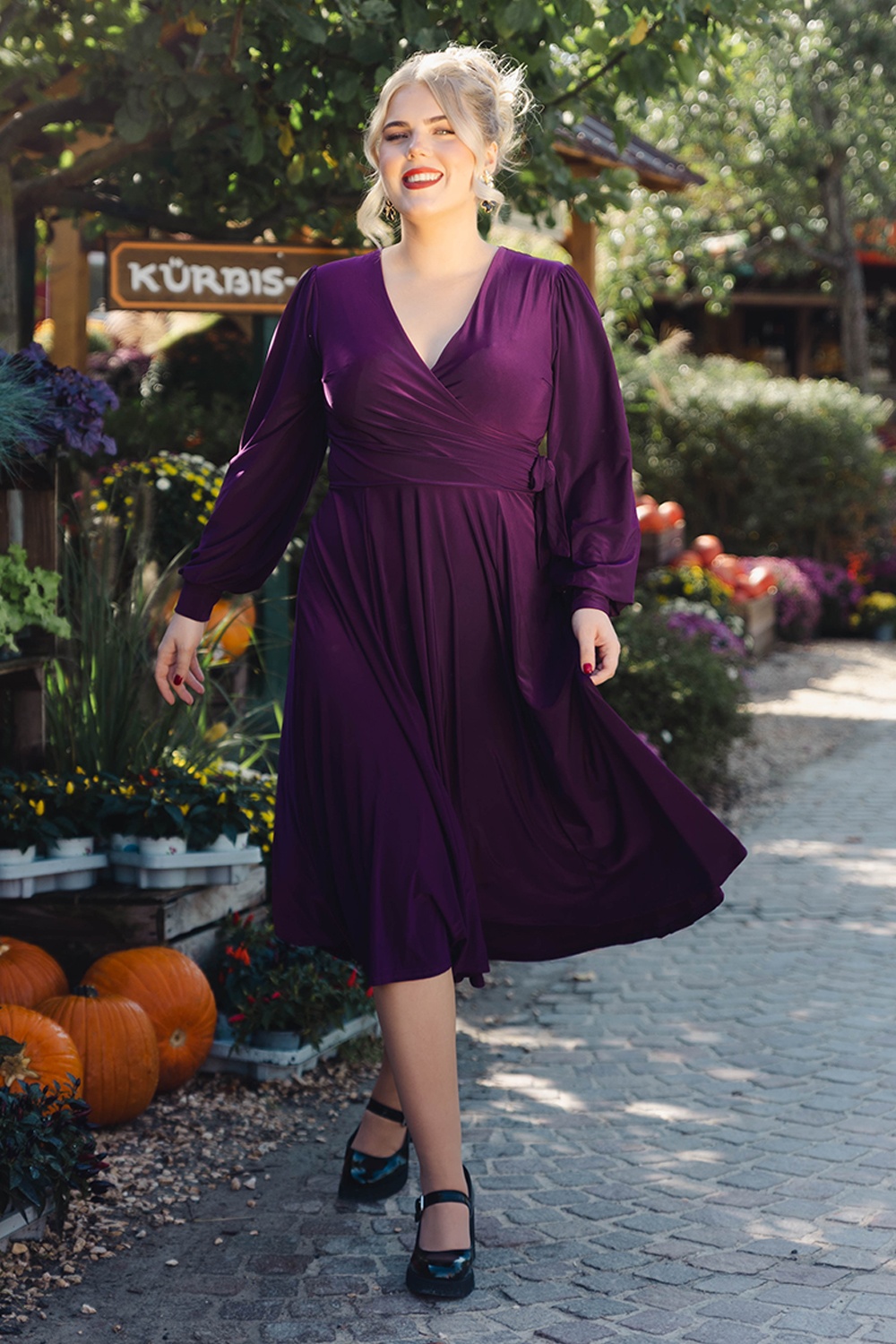 Vintage Chic for Topvintage - Exclusivité Topvintage ~ Robe swing Athena Slinky en prune