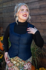 Topvintage Boutique Collection - Topvintage exclusive ~ Sylvie gilet in marineblauw