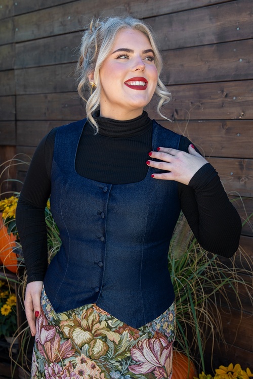 Topvintage Boutique Collection - Exklusiv bei Topvintage ~ Sylvie Weste in Marineblau