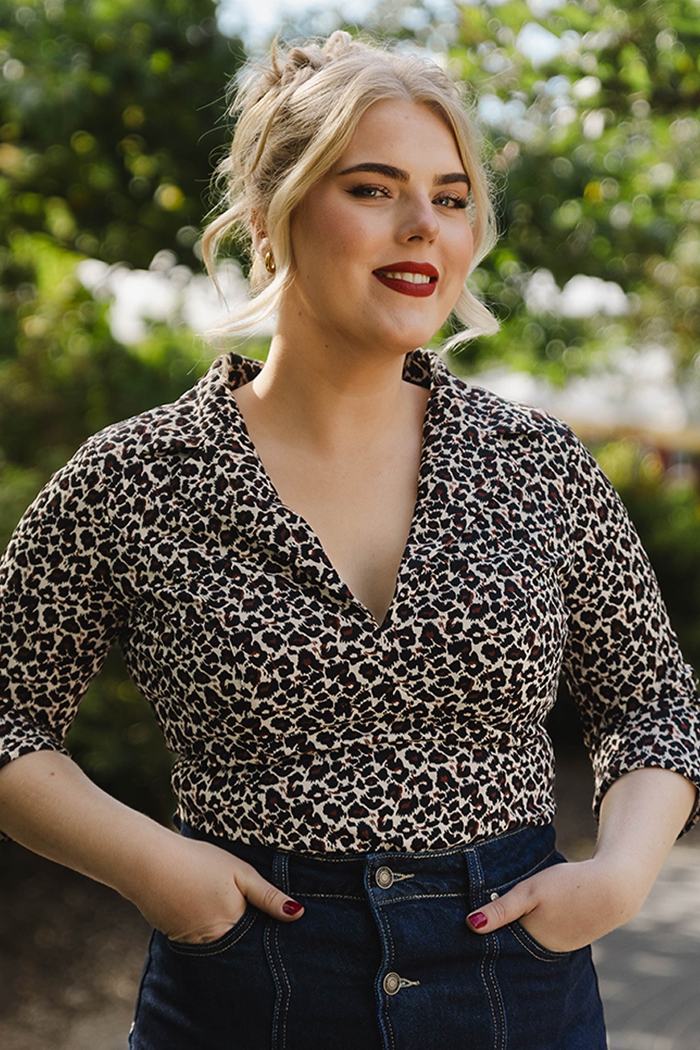 Glamour Bunny - Exclusivité Topvintage ~ Le chemisier Dianne en Léopard