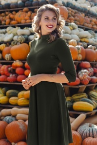 Vintage Chic for Topvintage - Topvintage exclusive ~ Madison Softly Tailored swing jurk in kaki