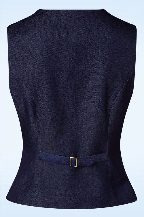 Topvintage Boutique Collection - Topvintage exclusive ~ Sylvie gilet in marineblauw 5