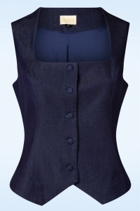 Topvintage Boutique Collection - Topvintage exclusive ~ Sylvie gilet in marineblauw 3