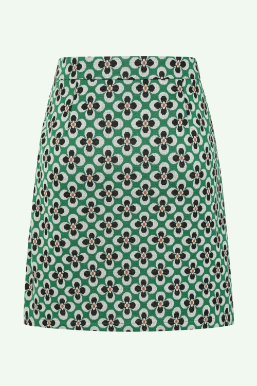 Topvintage Boutique Collection - Exclusivité Topvintage ~ Jupe à fleurs Ida en vert 4