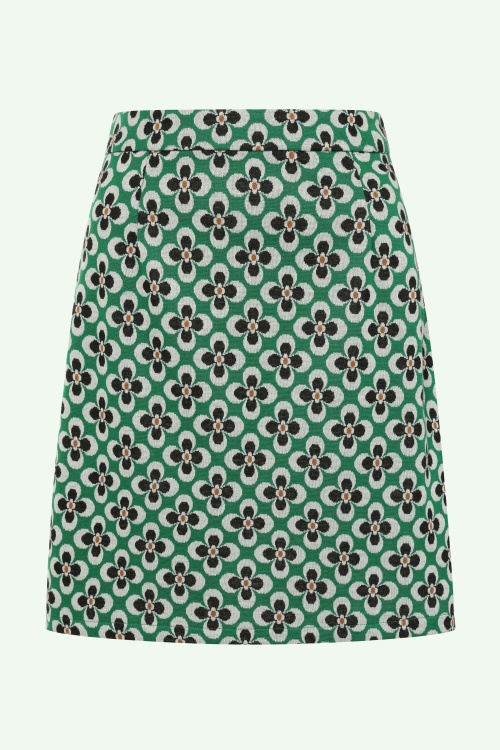 Topvintage Boutique Collection - Exclusivité Topvintage ~ Jupe à fleurs Ida en vert 2