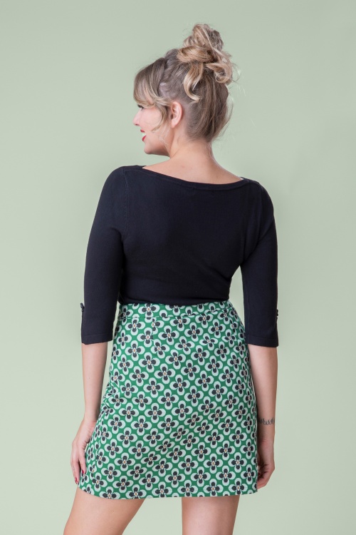 Topvintage Boutique Collection - Exclusivité Topvintage ~ Jupe à fleurs Ida en vert 3
