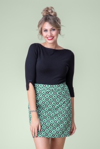 Topvintage Boutique Collection - Exclusivité Topvintage ~ Jupe à fleurs Ida en vert