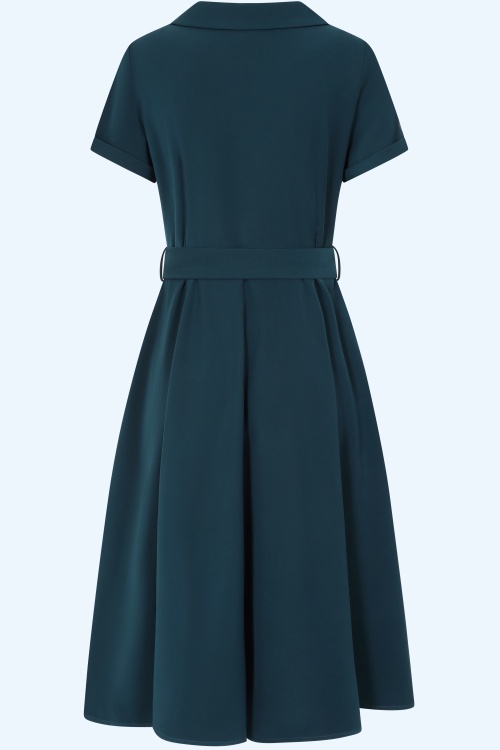 Topvintage Boutique Collection - Exclusivité Topvintage ~ Robe swing Ellie en bleu sarcelle 5