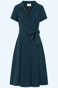 Topvintage Boutique Collection - Exclusivité Topvintage ~ Robe swing Ellie en bleu sarcelle 3