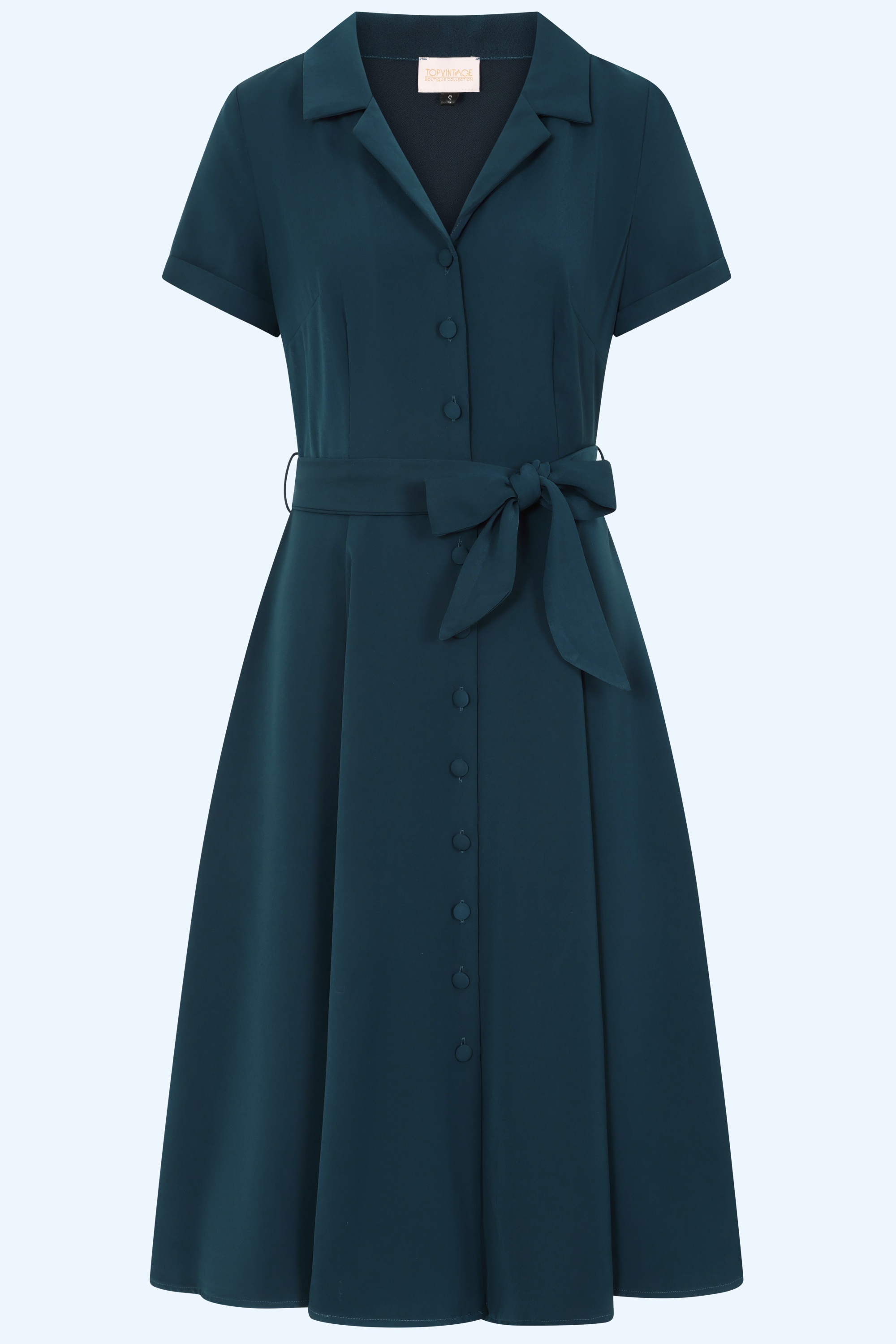 Topvintage Boutique Collection - Exclusivité Topvintage ~ Robe swing Ellie en bleu sarcelle 3