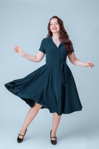 Topvintage Boutique Collection - Exclusivité Topvintage ~ Robe swing Ellie en bleu sarcelle