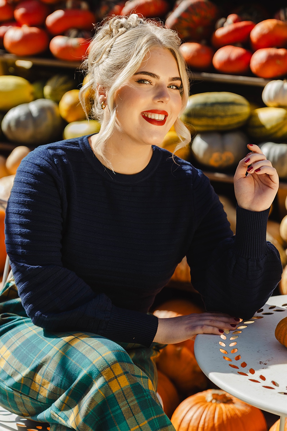Banned Retro - Carla July gebreide top in navy