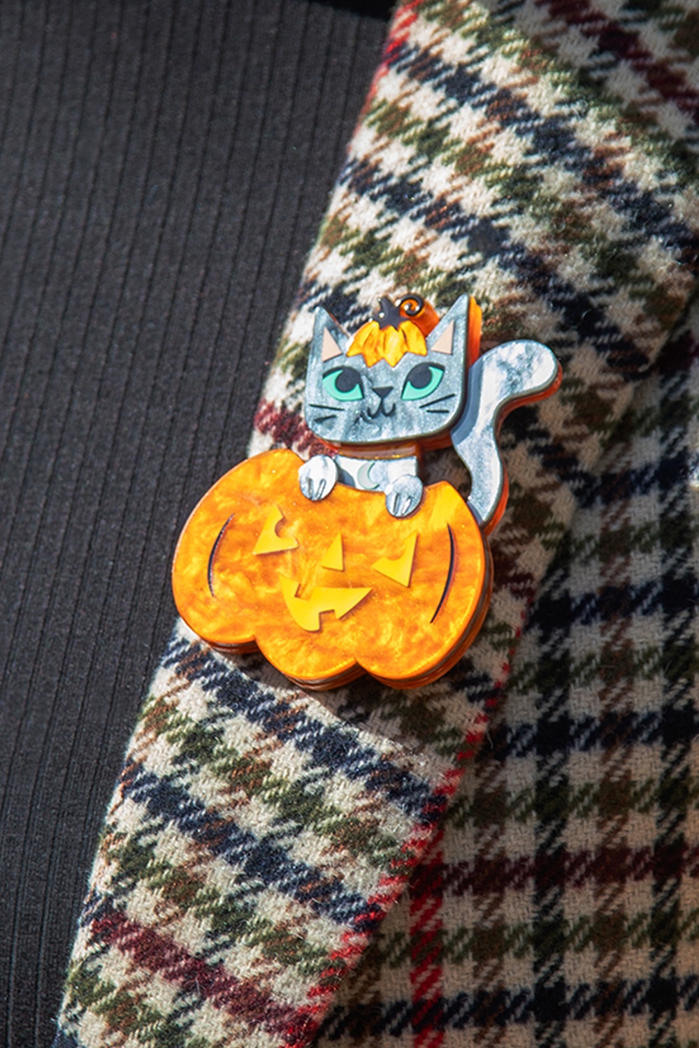 Erstwilder - Cat O'Lantern Brooch