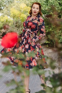 Hearts & Roses - Lydia Swing Dress in Blue