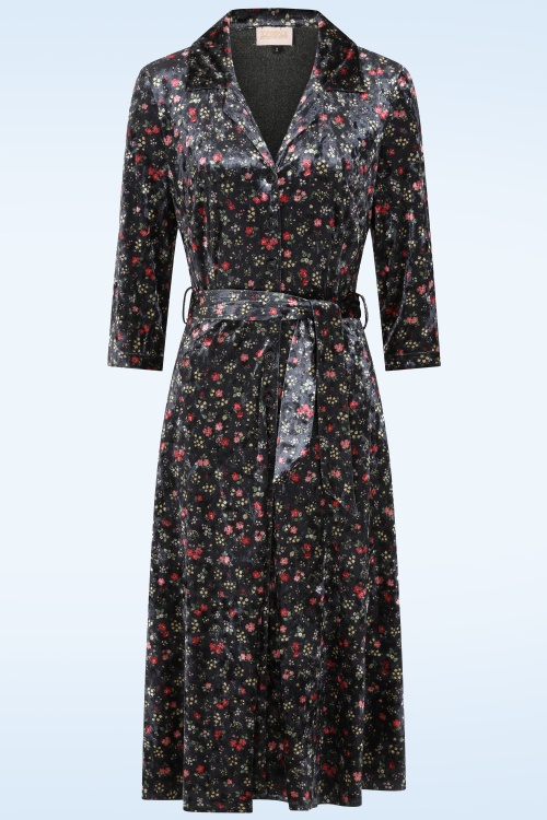 Topvintage Boutique Collection - Topvintage exclusive ~ Liliane Floral Dress in Black 2