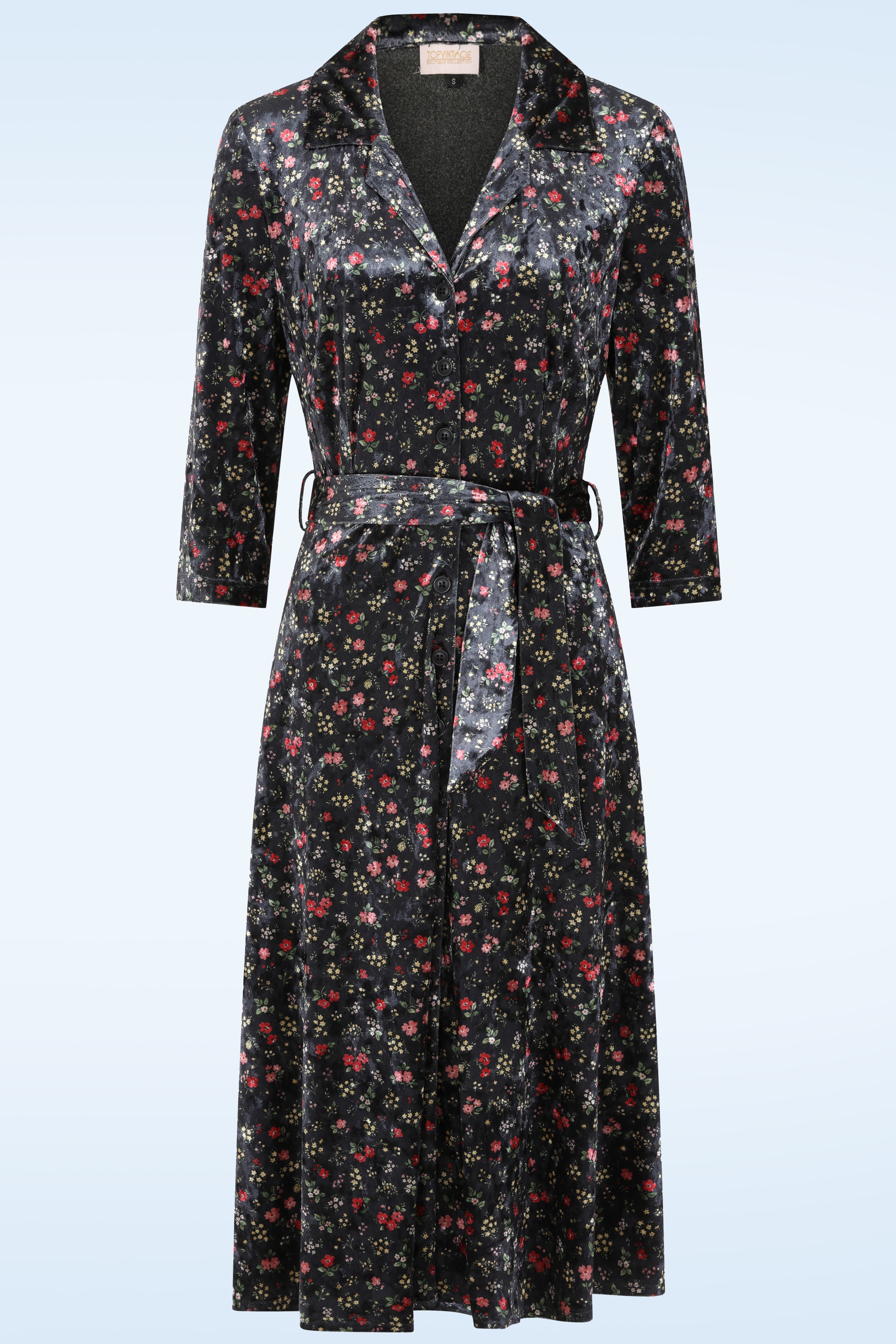 Topvintage Boutique Collection - Topvintage exclusive ~ Liliane Floral Dress in Black 2