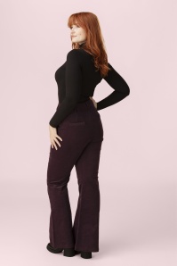 Topvintage Boutique Collection - Exclusivité Topvintage ~ Pantalon en velours côtelé Marlie en bordeaux 2