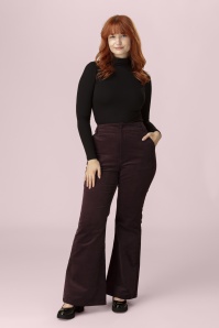 Topvintage Boutique Collection - Exclusivité Topvintage ~ Pantalon en velours côtelé Marlie en bordeaux
