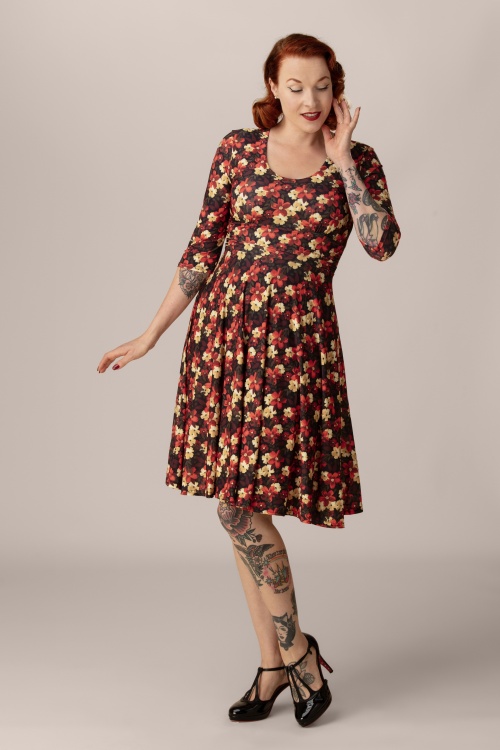 Vintage Chic for Topvintage - Exklusiv bei Topvintage ~ Patricia Florales Swingkleid mehrfarbig 2