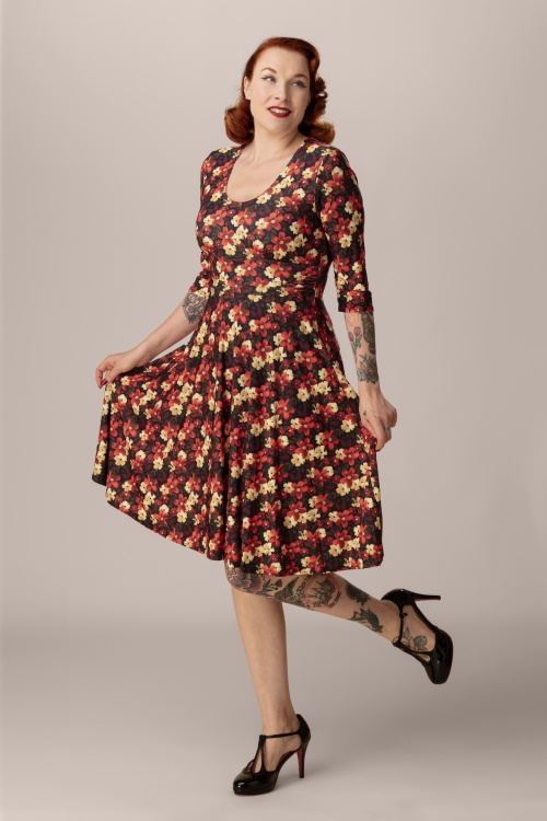 Vintage Chic for Topvintage - Exklusiv bei Topvintage ~ Patricia Florales Swingkleid mehrfarbig