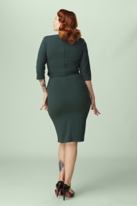 Vintage Chic for Topvintage - Exklusiv bei Topvintage ~ Ellen Bleistiftkleid in Waldgrün 2