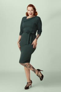 Vintage Chic for Topvintage - Exklusiv bei Topvintage ~ Ellen Bleistiftkleid in Waldgrün