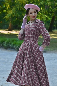 Hearts & Roses - Robe swing à carreaux Lowe en violet 2