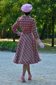Hearts & Roses - Robe swing à carreaux Lowe en violet 5