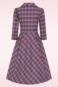Hearts & Roses - Robe swing à carreaux Lowe en violet 6