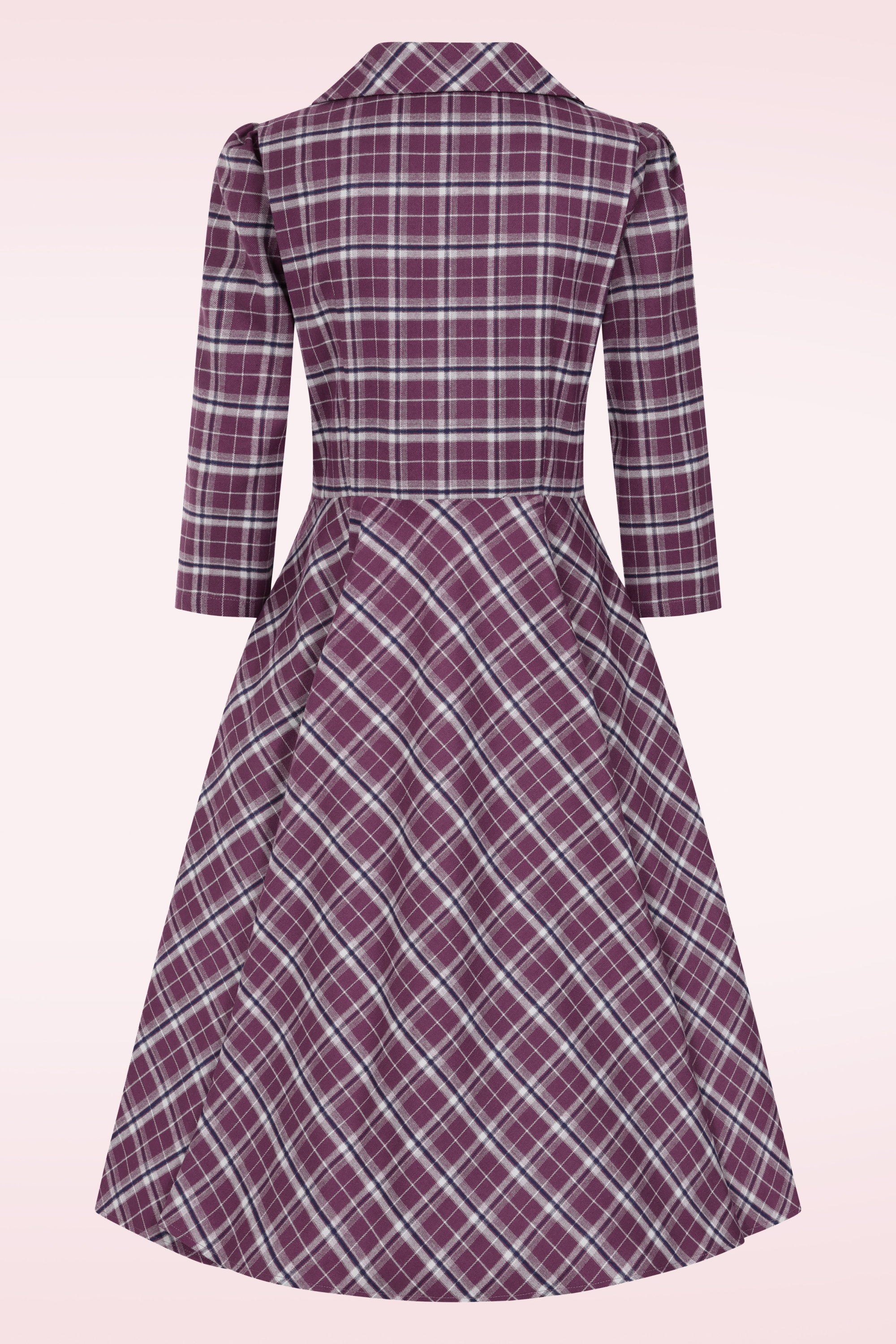 Hearts & Roses - Robe swing à carreaux Lowe en violet 6