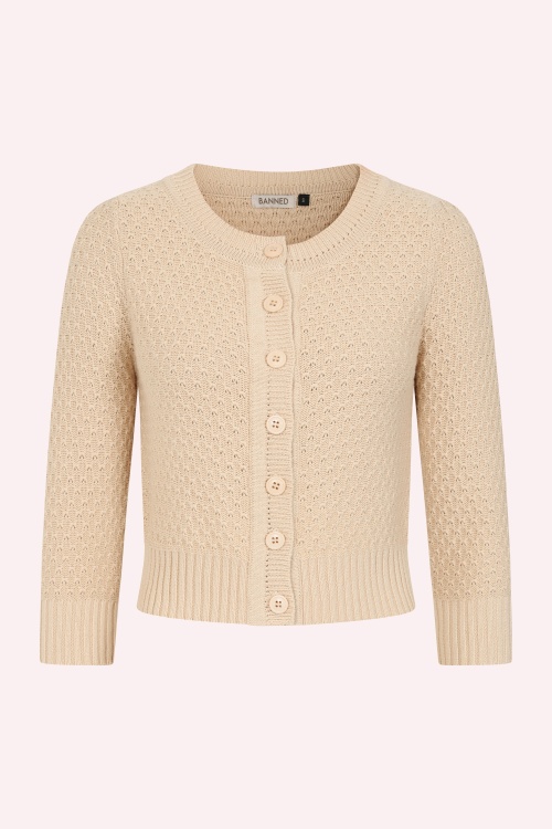 Banned Retro - Gilet en coton Fara en avoine 3