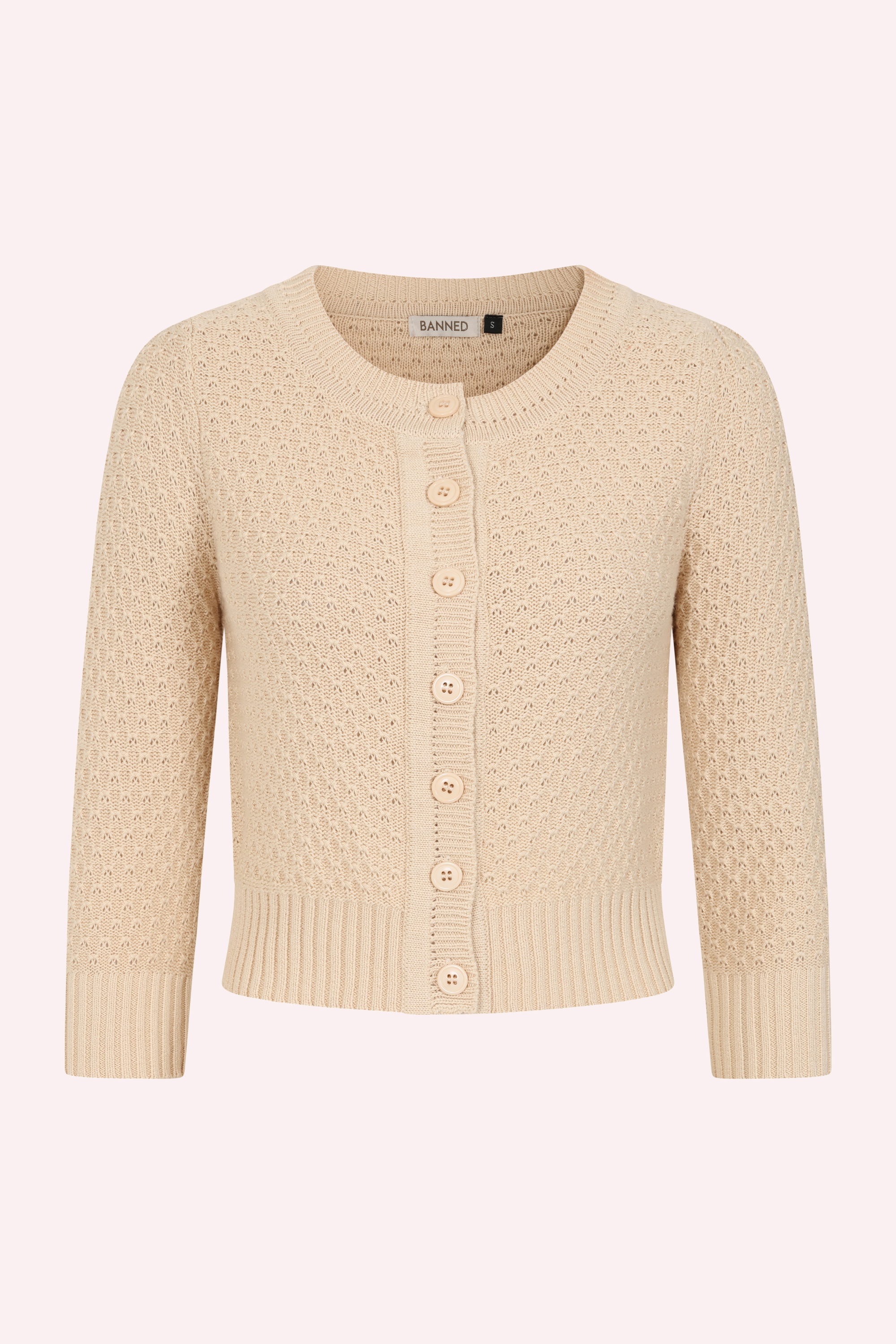 Banned Retro - Gilet en coton Fara en avoine 3