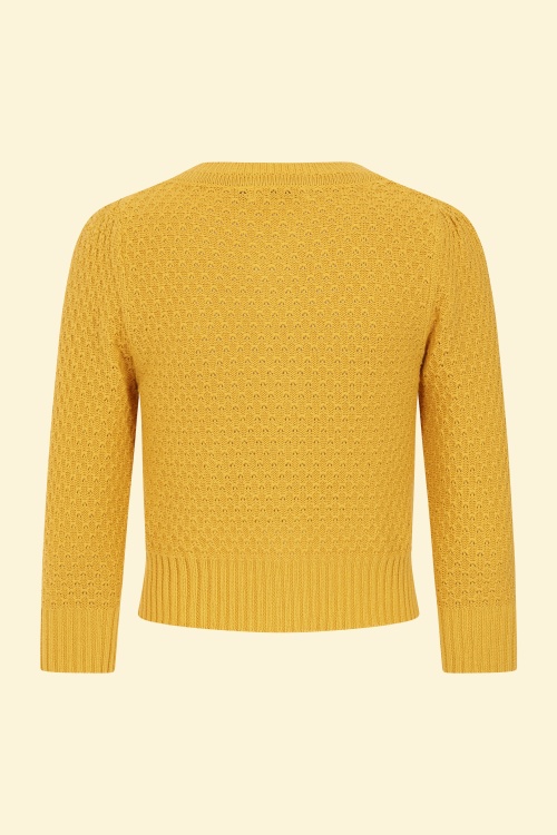 Banned Retro - Fara katoenen vest in mosterd 2
