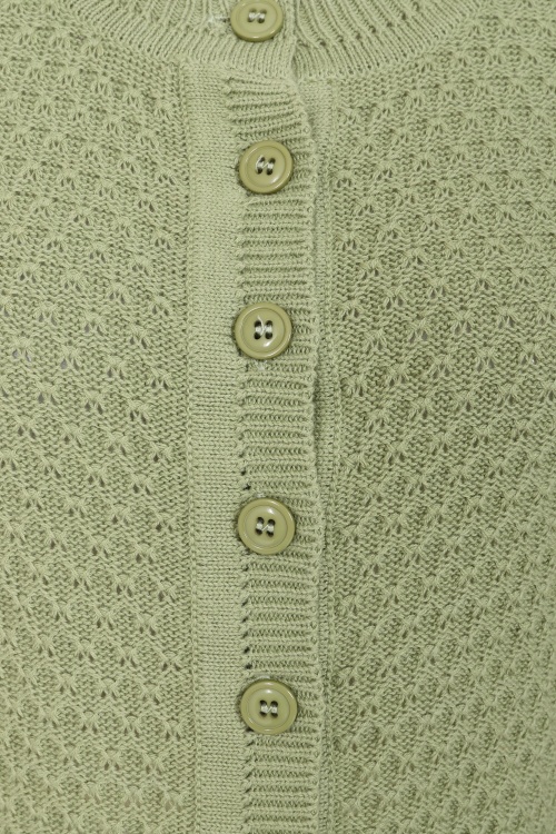 Banned Retro - Gilet en coton Fara en vert coquille d'œuf 3
