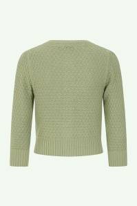 Banned Retro - Gilet en coton Fara en vert coquille d'œuf 5