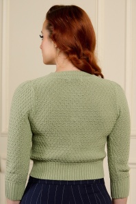 Banned Retro - Gilet en coton Fara en vert coquille d'œuf 4