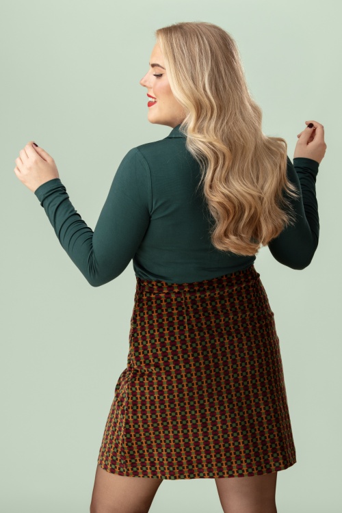 Surkana - Felina fitted blouse in flessengroen 2