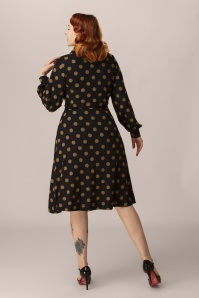 Mademoiselle YéYé - The Zipster dots jurk in zwart 3