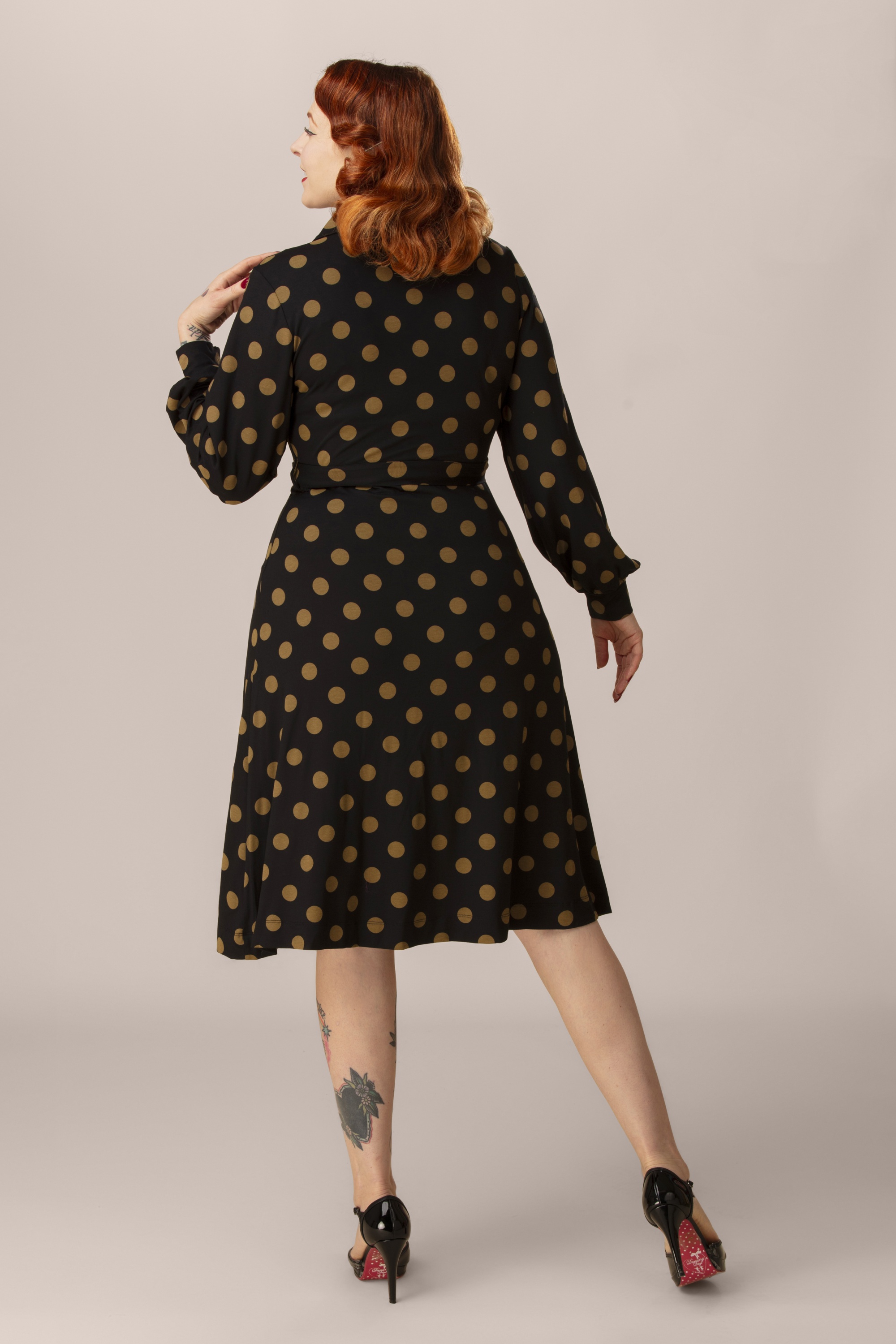 Mademoiselle YéYé - The Zipster dots jurk in zwart 3