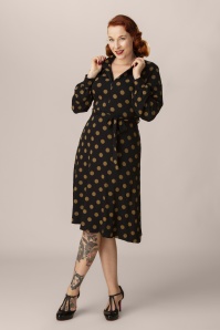 Mademoiselle YéYé - The Zipster dots jurk in zwart 2