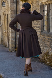 Miss Candyfloss - Faelina Mocha Coat in Dark Brown 3