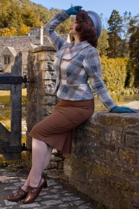 Miss Candyfloss - Jovana Saddle wiggle rok in geelbruin 3
