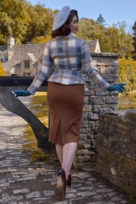 Miss Candyfloss - Jovana Saddle wiggle rok in geelbruin 2