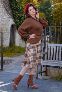 Miss Candyfloss - Jemina Saddle blazer in geelbruin 3