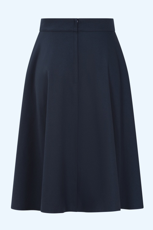 Banned Retro - Book Club swing rok in navy 2