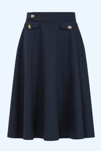 Banned Retro - Book Club swing rok in navy