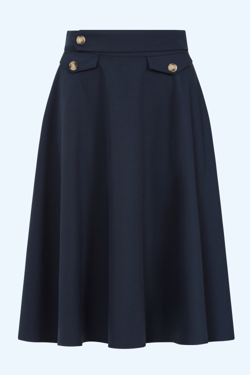 Banned Retro - Book Club swing rok in navy