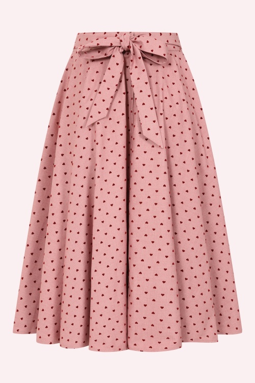 Banned Retro - Tia Heart midi swing rok in roze 2